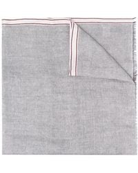 Brunello Cucinelli - Striped Frayed Edge Border Scarf - Lyst