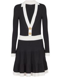 Balmain - Knitted Mini Dress - Lyst