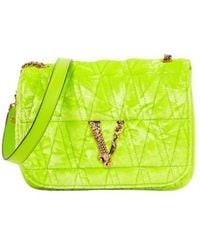 Versace - Virtus Small Velvet Shoulder Bag - Lyst