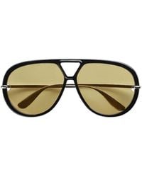 Bottega Veneta - Eyewear Aviator Frame Sunglasses - Lyst