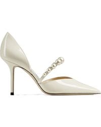 Jimmy Choo - Pearl-Embellished Pointed-Toe Pumps - Lyst