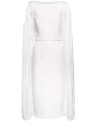 Safiyaa - Essiah Crêpe And Satin Midi Dress - Lyst