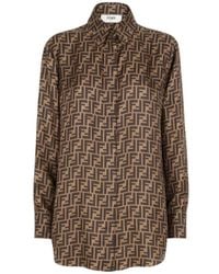 Fendi - Ff Silk Shirt - Lyst