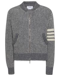 Thom Browne - Bar Chunky-Knit Bomber Jacket - Lyst