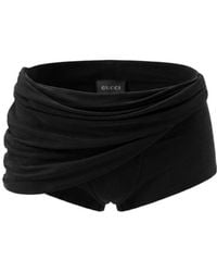 Gucci - Crêpe Jersey Draped Shorts - Lyst