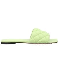 Bottega Veneta - Quilted Open Toe Flat Sandals - Lyst