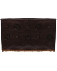 Ferragamo - Pattern-Jacquard Frayed Hem Scarf - Lyst
