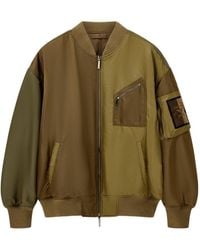 Emporio Armani - Blouson Jacket With Ribbed Trims And Zippered Sleeve Pocket - Lyst