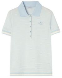 Burberry - Striped Cotton Polo Shirt - Lyst