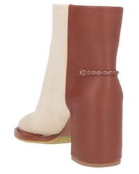 Chloé - Block Heel Two-Tone Ankle Boots - Lyst