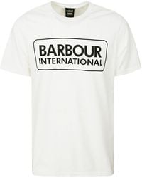 Barbour - Logo-Print Cotton T-Shirt - Lyst