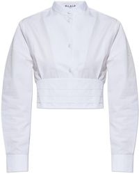 Alaïa - Alaïa Cropped Poplin Shirt - Lyst