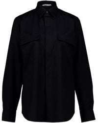 AURALEE - Flap-Pocket Wool Shirt - Lyst