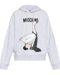 Moschino - Log Goose Printed Drawstring Hoodie - Lyst