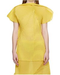 Issey Miyake - Pleated Semi-Transparent Plain Weave Cover-Up - Lyst