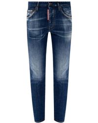 DSquared² - Skinny Cropped Distressed Jeans - Lyst