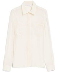 Max Mara - Curved Hem Long-Sleeved Shirt - Lyst