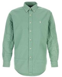 Polo Ralph Lauren - Logo Embroidered Curved Hem Shirt - Lyst