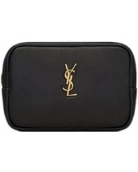 Saint Laurent - Calypso Logo Plaque Mini Cosmetic Pouch - Lyst