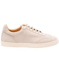 Brunello Cucinelli - Round Toe Lace-Up Sneakers - Lyst