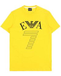 EA7 - Round-Necked Logo T-Shirt - Lyst