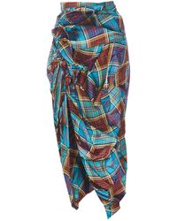 Vivienne Westwood - Tartan Asymmetric Midi Skirt - Lyst