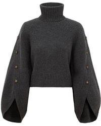 Zimmermann - Valiant Buttoned Turtleneck Sweater - Lyst