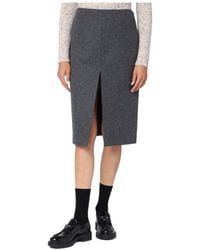 Prada - Slit-Detailed Midi Skirt - Lyst