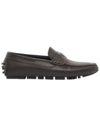 Emporio Armani - Logo Plaque Slip-On Loafers - Lyst