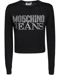 Moschino - Rhinestone-Embellished Wool-Blend Jumper - Lyst