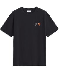 Maison Kitsuné - Maison Kitsuné Fox Embroidered Crewneck T-Shirt - Lyst