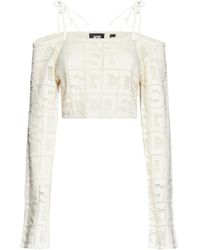 Gcds - Logo Monogram Cropped Knitted Top - Lyst