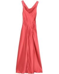 Alberta Ferretti - Satin Evening Dress With Draped Neckline And Cut-Out Back - Lyst