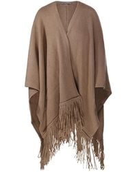 Max Mara - Bacini Fringed Knit Cape - Lyst