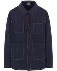 Thom Browne - Contrast-Stitching Shirt Jacket - Lyst