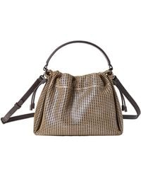 Brunello Cucinelli - Small Sparkling Monili Leather Tote Bag - Lyst
