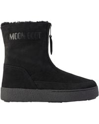 Moon Boot - Suede And Shearling Ankle Boots - Lyst
