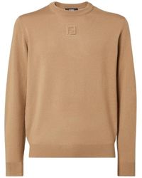 Fendi - Crewneck Long-Sleeve Knitted Jumper - Lyst