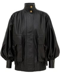 Zimmermann - Valiant Leather Bomber Jacket - Lyst