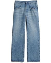 Gucci - Flared Denim Pants With Horsebit - Lyst