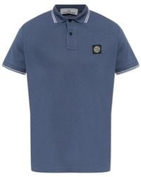 Stone Island - Logo Patch Short-Sleeve Polo Shirt - Lyst