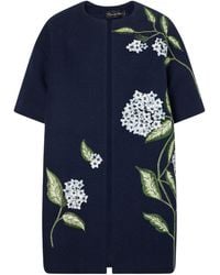 Oscar de la Renta - Embellished Embroidered Cotton-Blend Tweed Coat - Lyst
