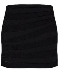 Balmain - Textured Mini Knitted Skirt - Lyst