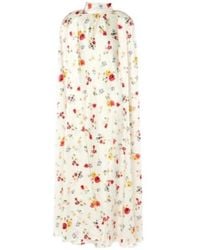 Rodarte - Floral Caped Silk Maxi Dress - Lyst