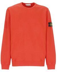 Stone Island - Logo Patch Crewneck Sweatshirt - Lyst