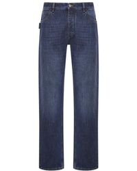 Bottega Veneta - Logo Patch Straight Leg Jeans - Lyst