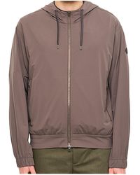 Herno - Logo Patch Zip-Up Drawstring Hoodie - Lyst