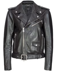 Pinko - Costarica Leather Jacket With Belt - Lyst