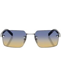 Prada - Eyewear Rectangle Rimless Frame Sunglasses - Lyst