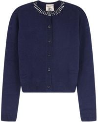 Semicouture - Rhinestone-Trim Cardigan - Lyst